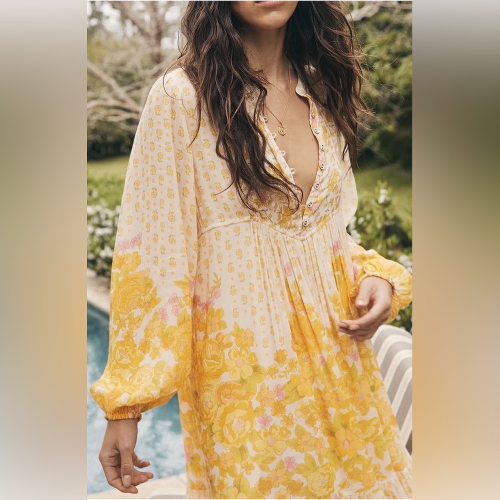 Spell Yellow Rose Boho Midi Honeysuckle Small Floral